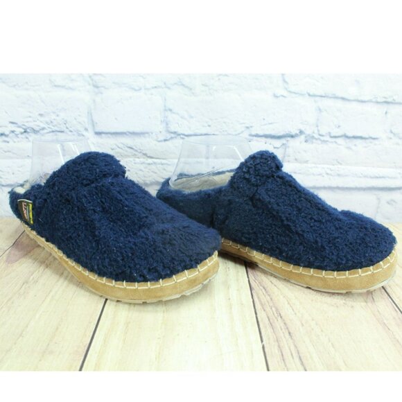 LL Bean Slipper Size 8 Cozy Comfort Slides Sherpa Fleece 514178 Navy Blue - Picture 3 of 9